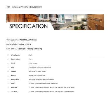 XR - SunGold Yellow Slim Shaker